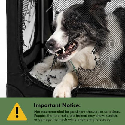 33" Soft Collapsible Travel Dog Crate for Medium Large Dogs,Black, view 4