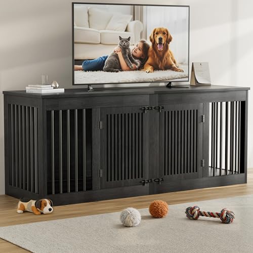 72" Double Dog Crate, Heavy Duty Dog Kennel Indoor for 2 Large Dogs, view 2