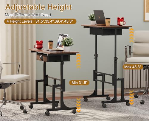 Adjustable Height Standing Desk With Drawer, view 4