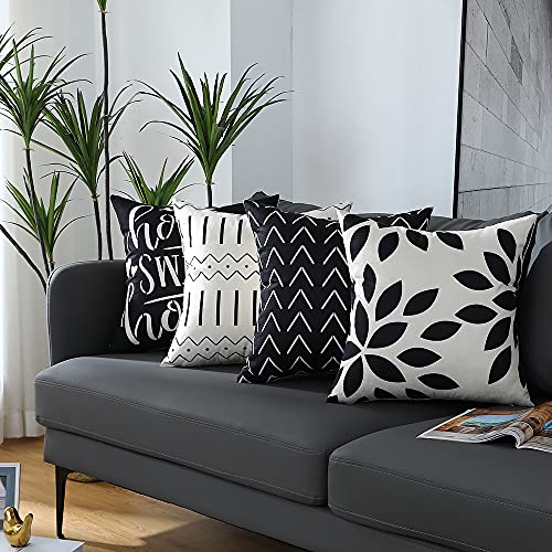 Throw Pillow Covers 24x24Inch, Pillow Covers 24x24,Squar Pillow Covers Set of 4 Boho Modern Farmhouse Neutral Decorative Pillowcases Linen Cushion Case for Couch, Bed, Home Decor