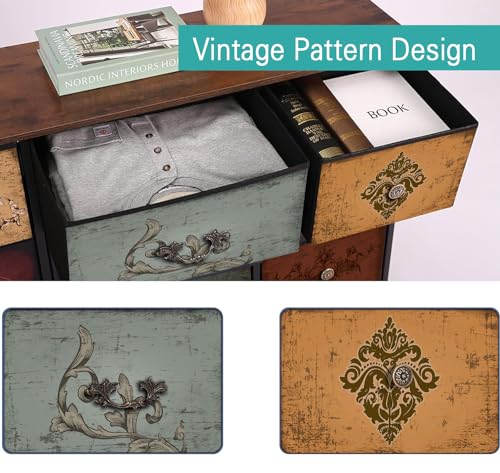 Dresser for Bedroom with 9 Deep Fabric Drawers, Wide TV Stand, view 5