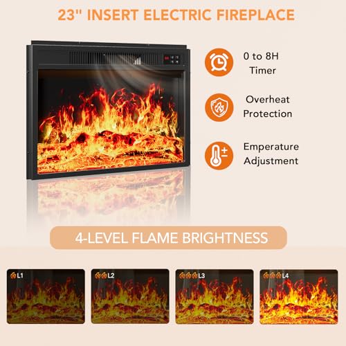 2-in-1 Multifunctional Fireplace TV Stand with 23" Removable Electric Fireplace, view 5