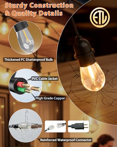 Outdoor String Lights With Lighted Tubing 24 ft, view 4