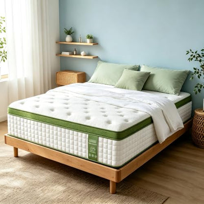 12 Inch Queen Size Hybrid Mattress, Gel Memory Foam & Pocket Springs, view 2