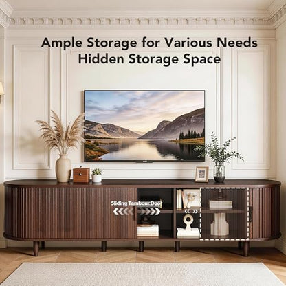 80" TV Stand with Sliding Doors for Living Room, view 5