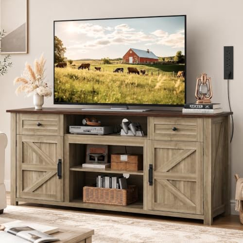 TV Stand for 75 Inch TV, Entertainment Center with Storage & Power Outlet, view 2