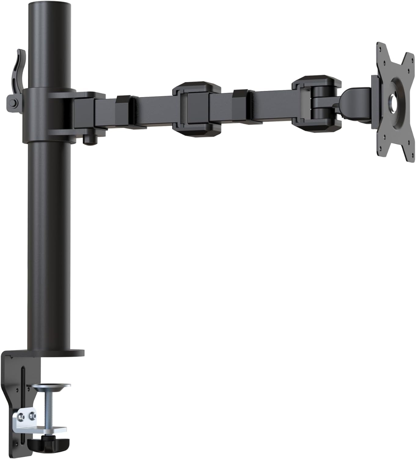 Single Computer Monitor Stand with Tilt and Rotation, Height Adjustable VESA Desk Arm Mount, Steel, 30 Inches, Black