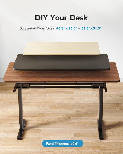 Electric Standing Desks Frame with 265 Lbs Dual Motor,Thick T-Shaped Desk Legs Made of Automotive Grade Steel,For Max 90″X31.5″ Desktop, Height Adjustable Desk Frame for Home Office, Frame Only