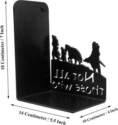 Decorative Bookends for Shelves, Heavy Metal Bookends, Unique Bookends, Non Skid Book Ends, Book Stopper for Home/Office Decor/Shelves, 7 X 5.51 X 4 In/Piece (With Quote on Product)