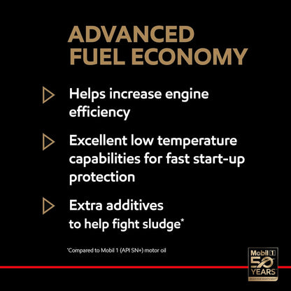 1 Advanced Fuel Economy Full Synthetic Motor Oil 0W-20, 5 Quart