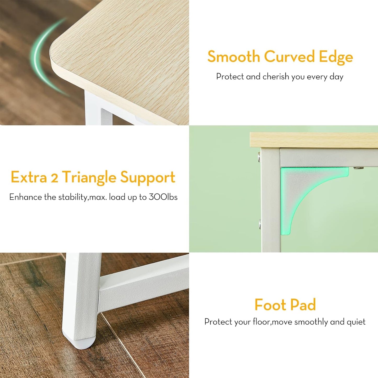 Folding Desk, Small Foldable Desk 31.5" for Small Spaces, Space Saving Computer Table Writing Workstation for Home Office, Easy Assembly, Oak