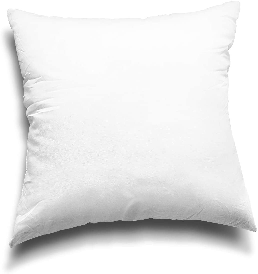 Throw Pillow Inserts, Set of 2 Lightweight down Alternative Polyester Pillow, Couch Cushion, Sham Stuffer, Machine Washable. (White, 18X18)
