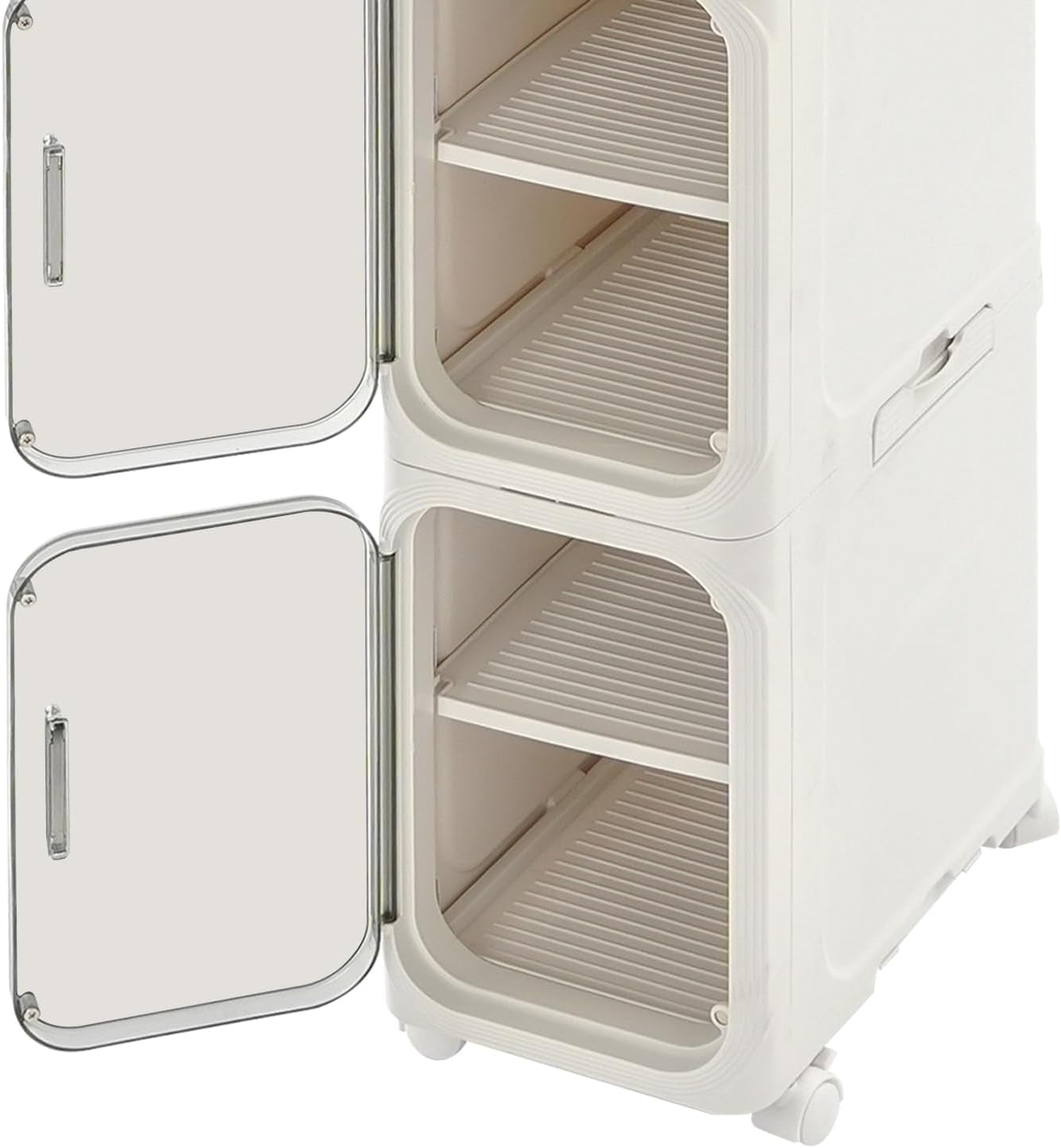 5-Tier Bathroom Storage Cabinet, Narrow Tall Cabinet with 4 Wheels (2 Locking), 15Kg/33Lbs Load Capacity, Slim Organizer for Small Space in Bathroom, Kitchen, Laundry Room (White)​