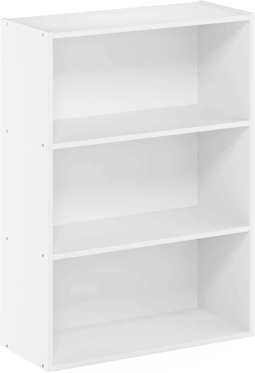 PASIR Book Shelf, 3-Tier Bookshelf, Storage Shelves Bookcase, 9.7 X 23.7 X 31.5, for Living Room, Bedroom, Home Office, Plain White
