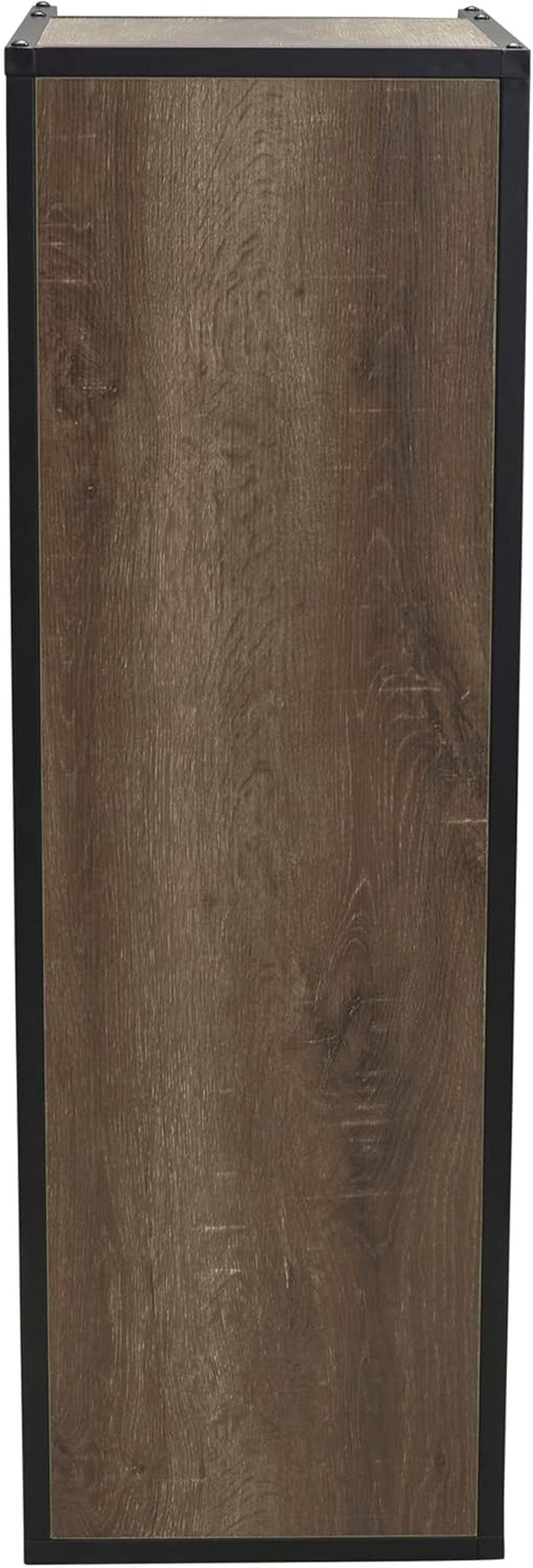 Jamestown TV Stand Coffee Table with Square Cube Storage Compartments Ashwood Rustic Wood Grain and Black Metal