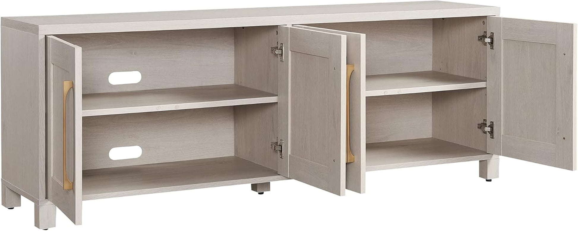 Rectangular TV Stand for Tv'S up to 80" in Alder White, TV Stands for the Living Room