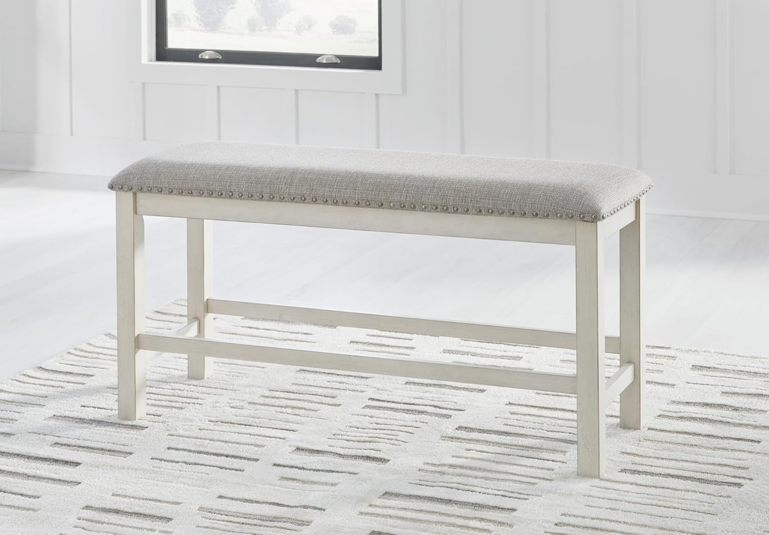 Robbinsdale 49" Counter Height Dining Bench, Antique White