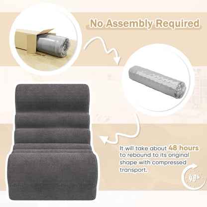 Bean Bag Chair for Adults Memory Foam Bean Bag Chairs, Fireside Chair Comfy Lazy Floor Sofa, Recliner Sofa for Living Rooms and Bedrooms (Grey)