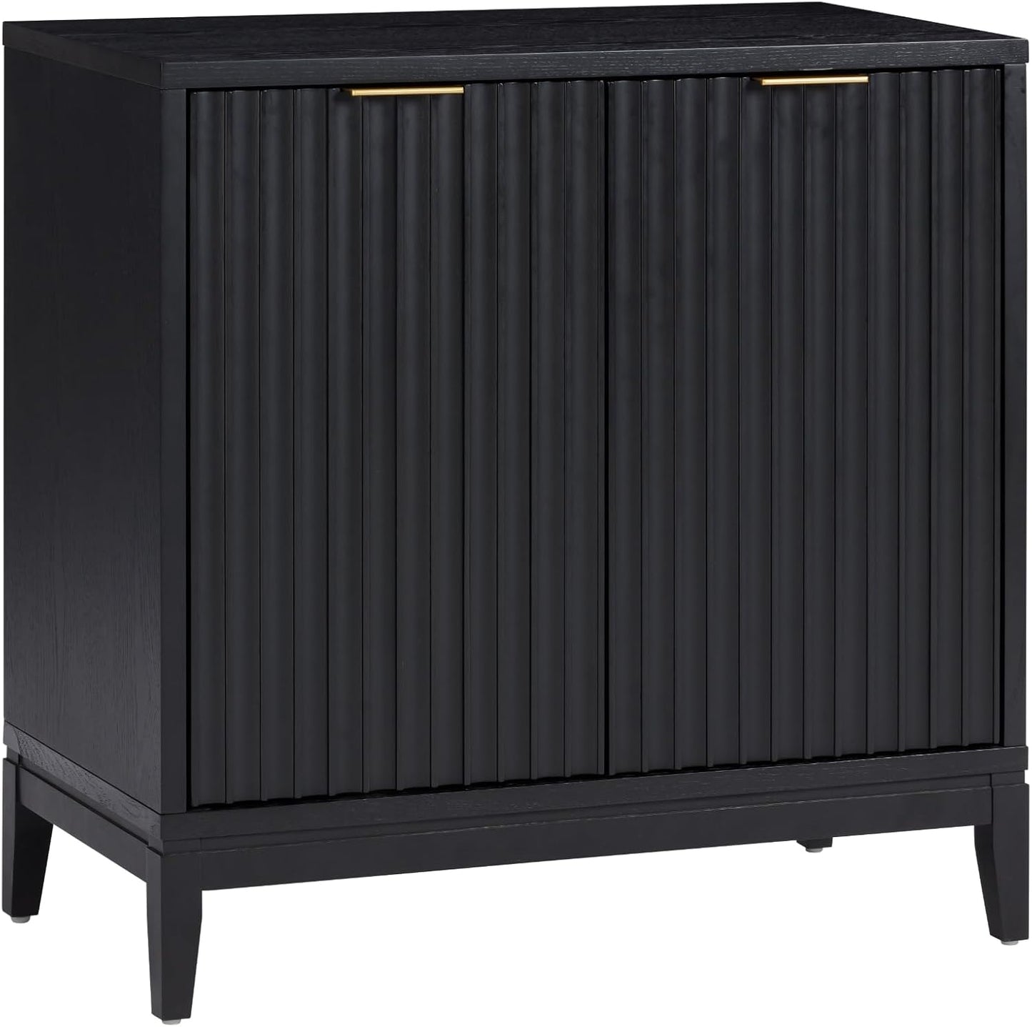 Jasper Modern Sideboard, Kitchen Storage Cabinet with Fluted Doors, Accent Storage for Kitchen or Living Room, Black Oak