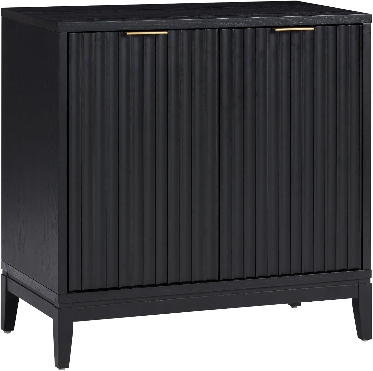 Jasper Modern Sideboard, Kitchen Storage Cabinet with Fluted Doors, Accent Storage for Kitchen or Living Room, Black Oak