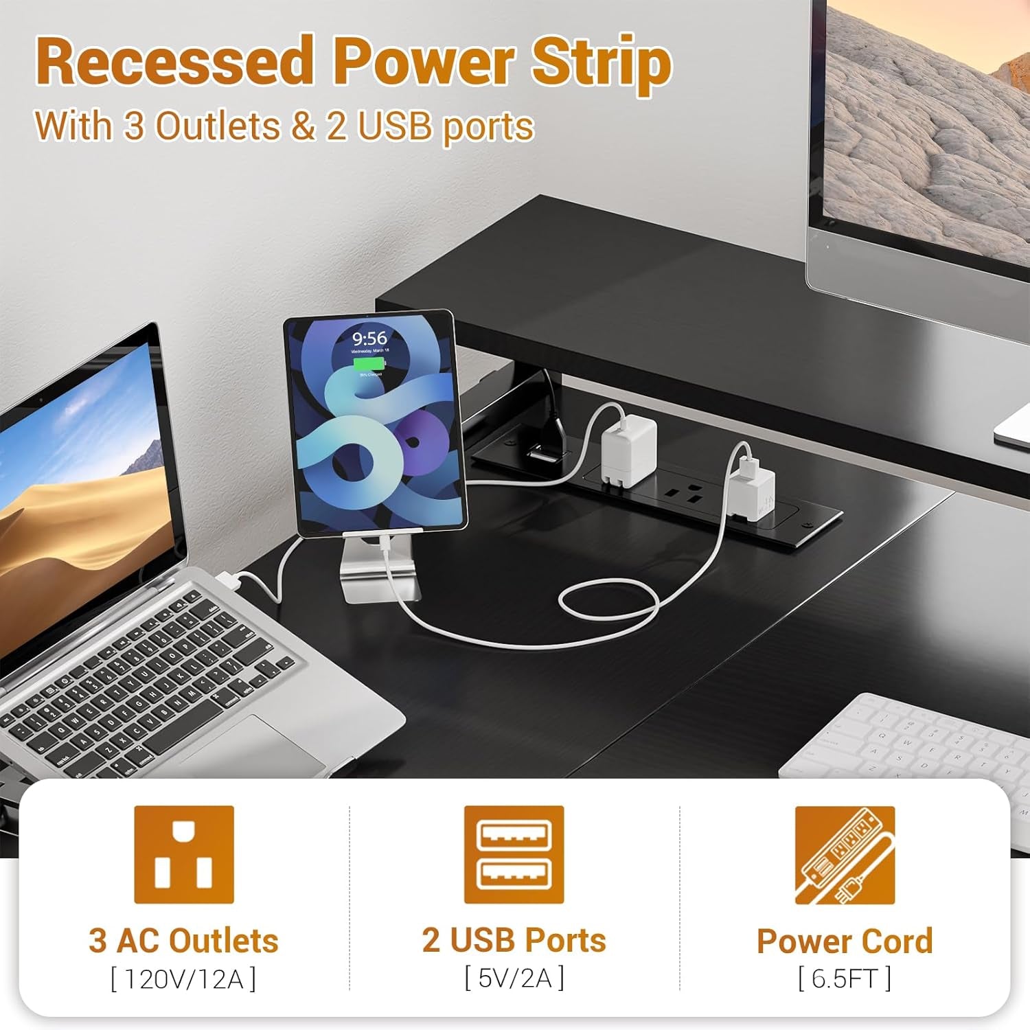 L Shaped Desk with File Drawer, Reversible L Shaped Computer Desk Gaming Desk with Power Outlet & LED Strip, Home Office Desk with Monitor Shelf, Corner Desk with Storage Shelves, Black