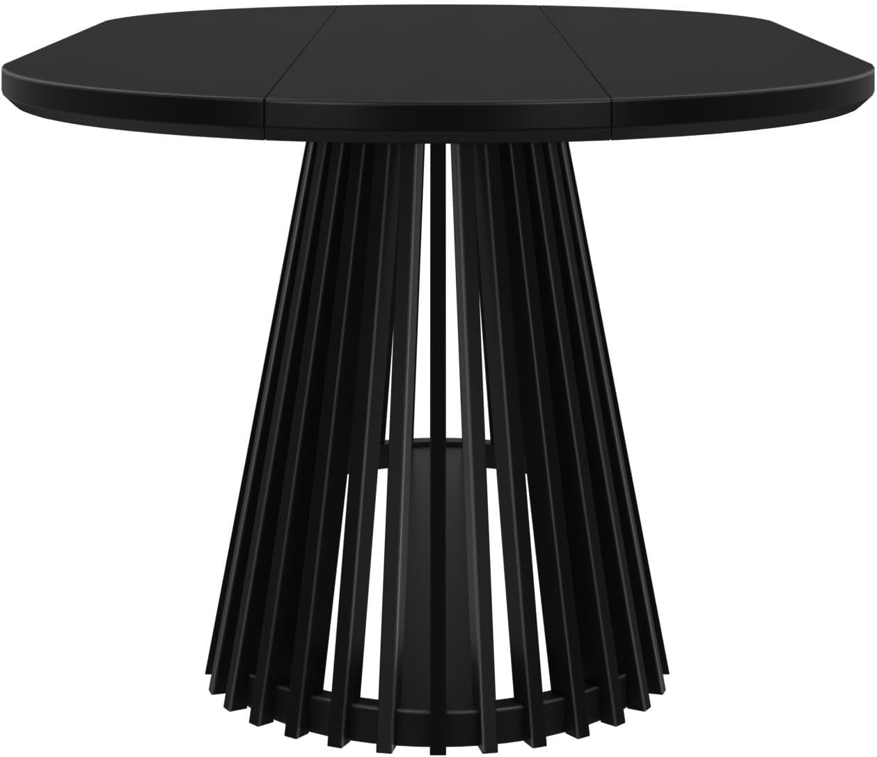 Lido Oval Dining Table, 72", round Wooden Minimalist Kitchen Table Fits 4 to 6, Black