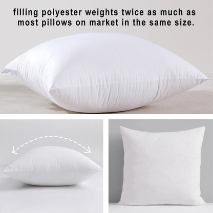 12X20 Pillow Inserts (Set of 2)- 100% Cotton Covering down Alternative Throw Pillows White for Couch Bed Sofa