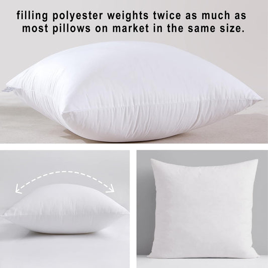 12X20 Pillow Inserts (Set of 2)- 100% Cotton Covering down Alternative Throw Pillows White for Couch Bed Sofa