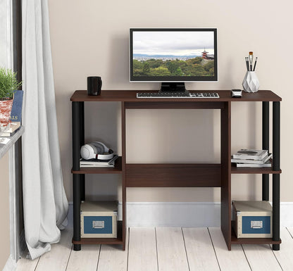 38-Inch Home Office Wood Desk with Double Sided Shelves, Cherry