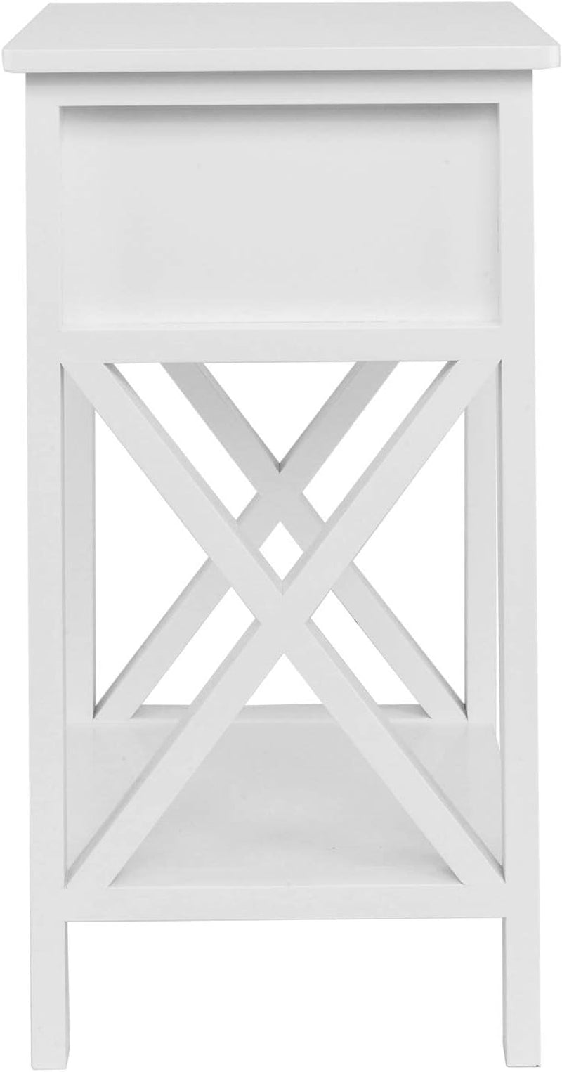 Nightstands Set of 2, Night Stand Set of 2 with Drawer, Small White Farmhouse Nightstand Bedroom, End Table/Bed Side/White Side Table for Small Spaces, Kids Room, Living Room