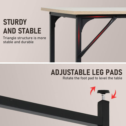 47 Inch Computer Desk Home Office Desk Writing Study Table Modern Simple Style PC Desk with Metal Frame Gaming Desk Workstation for Small Space，Nature