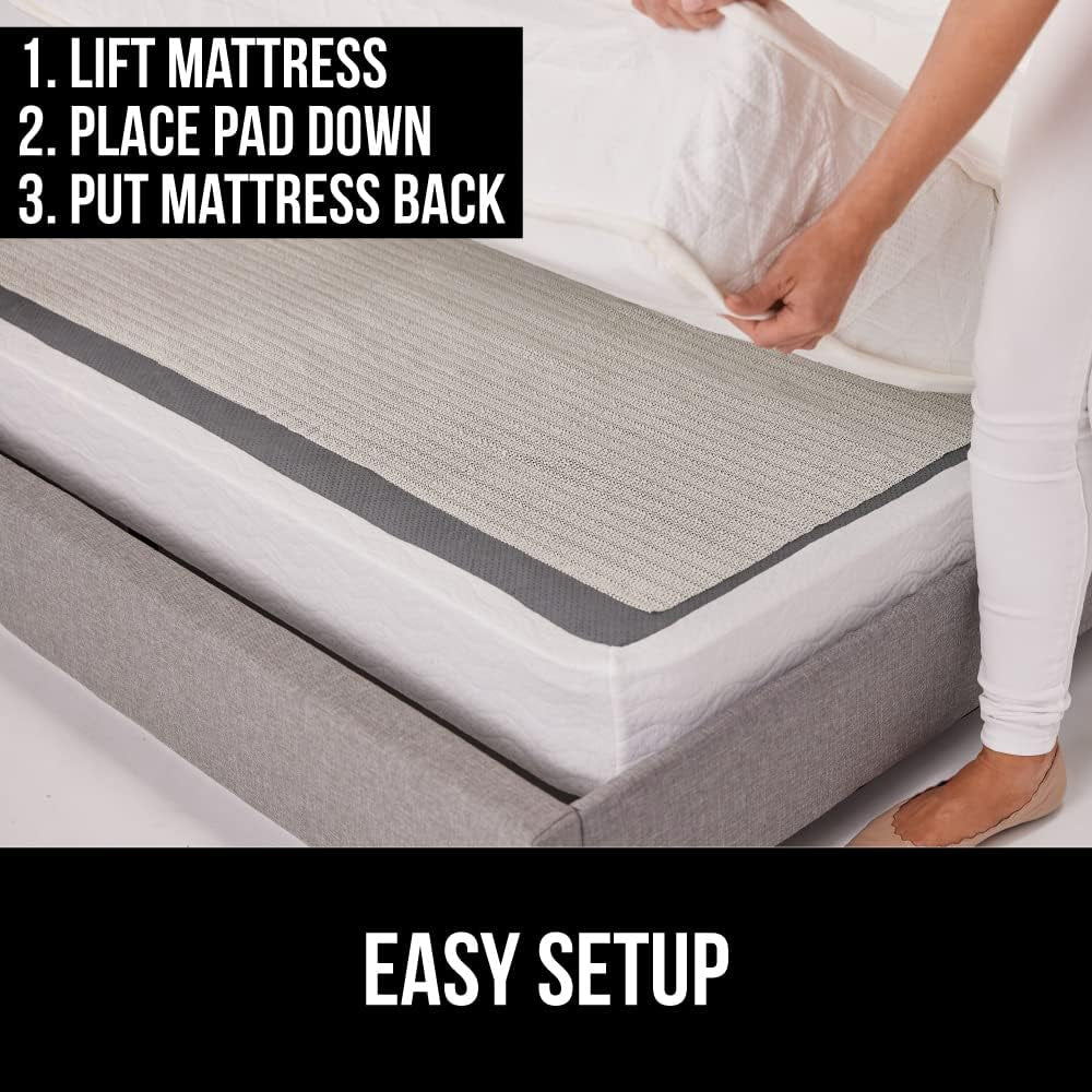 Non Slip Mattress Gripper, Prevents Mattresses from Sliding and Holds Bed in Place, Pad Grips Beds, Sofa, Couch, Chair Cushions and Helps Keep Topper from Slipping, Easy Trim Pads, Queen