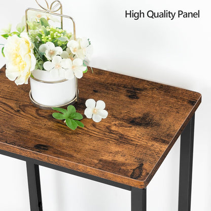 Bar Stools, Set of 2 Bar Chairs, Kitchen Breakfast Bar Stools with Footrest, 25.8" Dining Stools, Rectangular Industrial Bar Chairs, for Dining Room, Kitchen,Rustic Brown BAHR0101Z