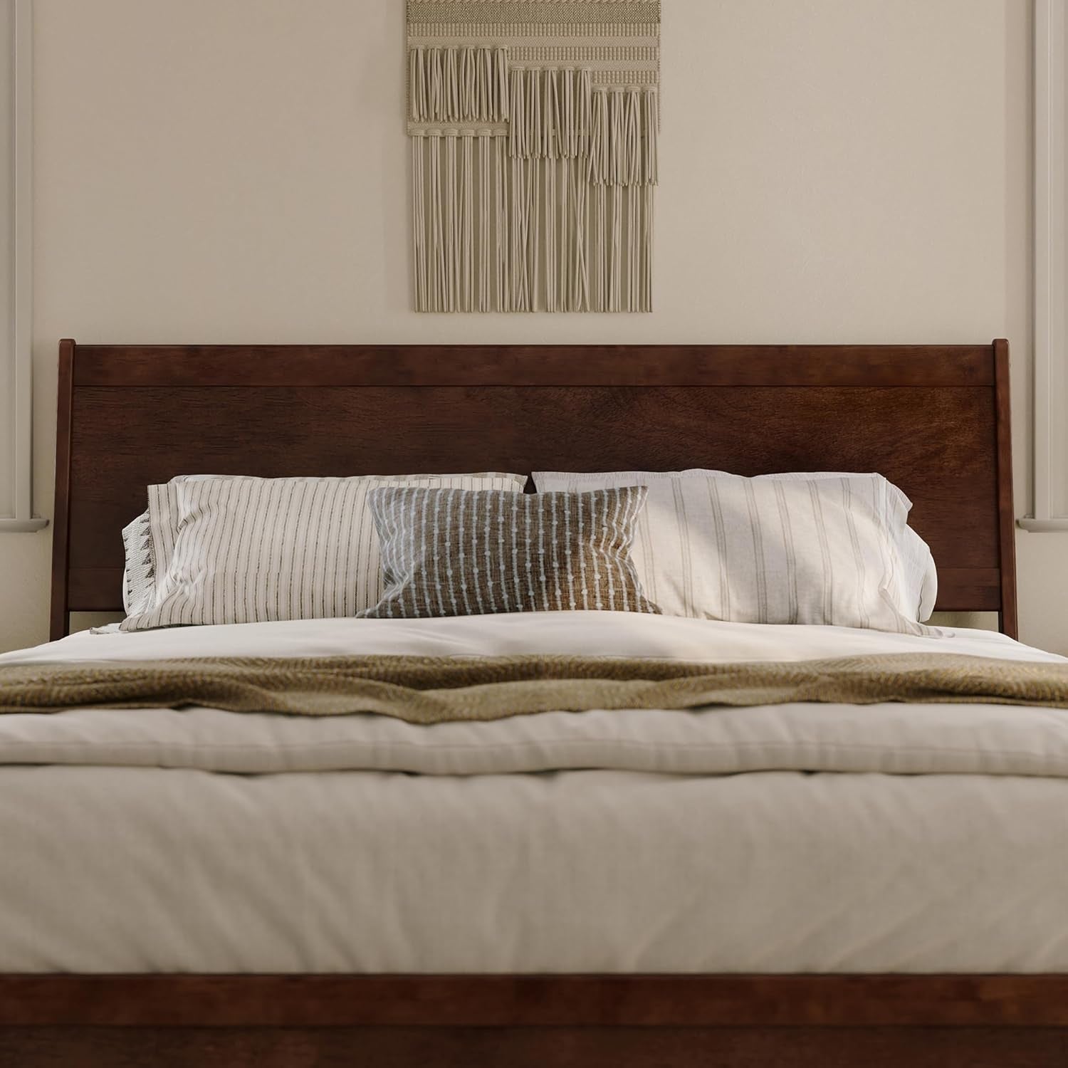 , Casanova King Solid Wood Panel Headboard, Walnut