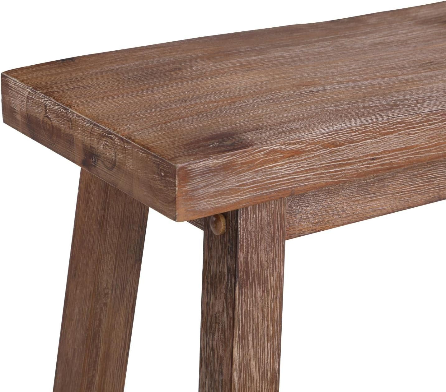 Sonoma Saddle Bench, 24-Inch, Barnwood Wire-Brush, Model:75025