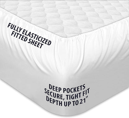 King Mattress Topper, Extra Thick Pillowtop, Cooling Plush Mattress Pad Cover Cotton Top Bed Topper Protector with 8-21 Inch Deep Pocket