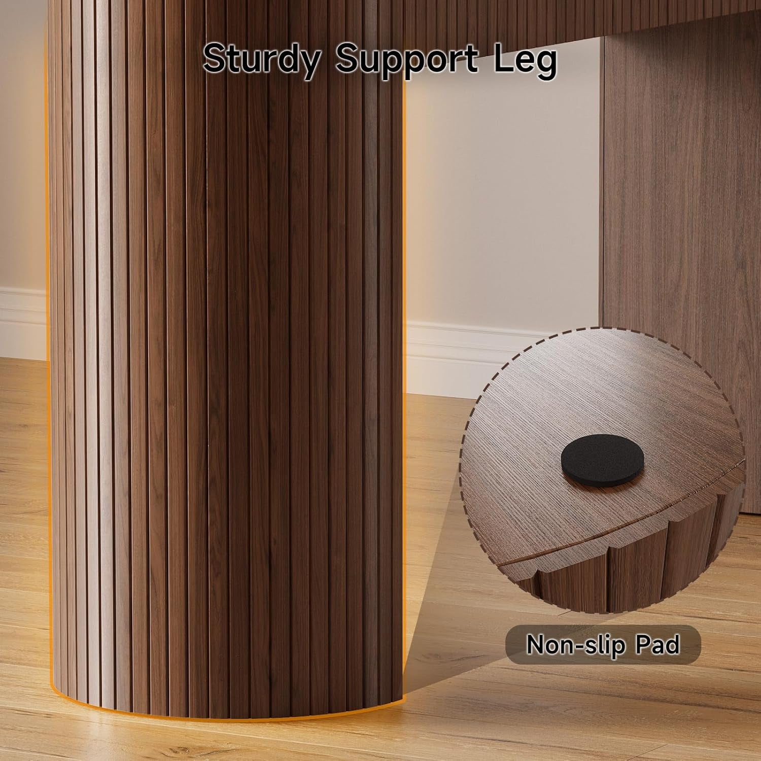 55 Inch Console Table with 2 Drawers, Fluted Entryway Tables with Storage, Sofa Table behind the Couch, Hallway Tables, Mid-Century Modern Foyer Table for Entryway, Hallway, Living Room, Walnut