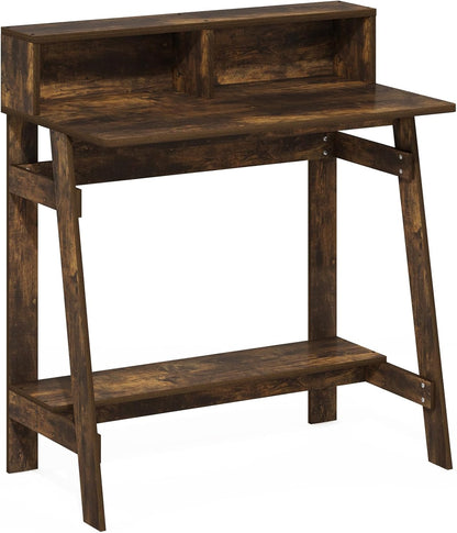 Simplistic Desk, Gaming Desk with Monitor Stand, a Frame Computer Desk, Office Desk for Home Office, Bedroom, Amber Pine