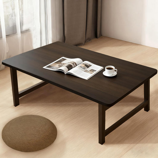 Japanese Folding Floor Table Foldable Coffee Tables Wood Low Desks Versatile for Sitting Dining Table Tea Tatami Desk No Assembly Unique (31.5 * 19.7 * 11.8 Inch)