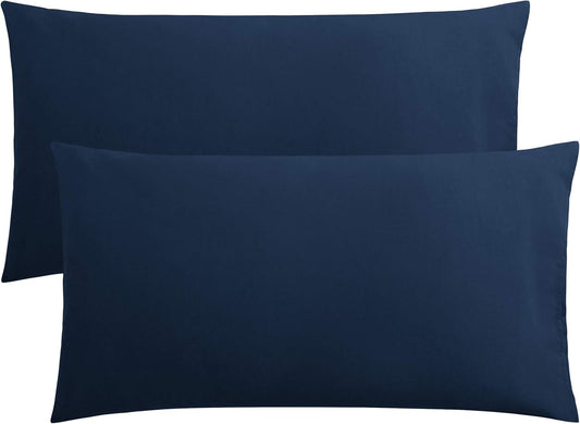 King Pillow Cases Set of 2, Soft Microfiber Pillow Covers with Envelope Closure, Wrinkle, Fade and Stain Resistant Pillowcases, 20X36, Navy