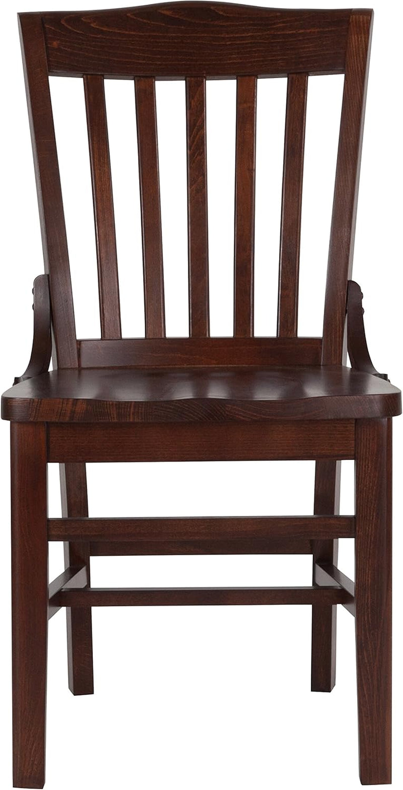School House Back Walnut Wood Chair