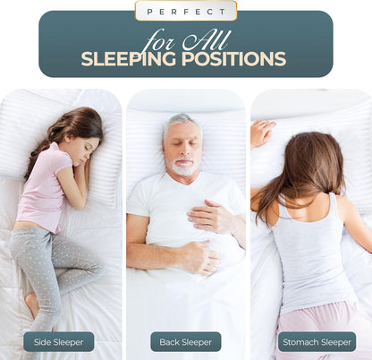 Bed Pillows for Sleeping King Size (White), Set of 2, down Alternative Pillow for Sleeping, Cooling Hotel Quality Pillow Set for Back, Stomach or Side Sleepers