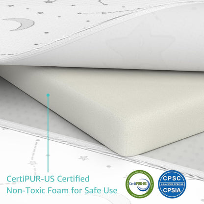 Pack and Play Mattress Topper Baby Pack N Play Mattresses for Playpen and Playard with Washable Cover 38"X26"X1", 1 Pack Firm Foam