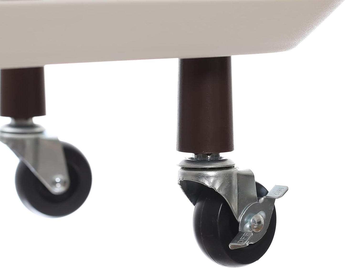Modern Plastic and Metal 2-Tier Trolley, White and Brown