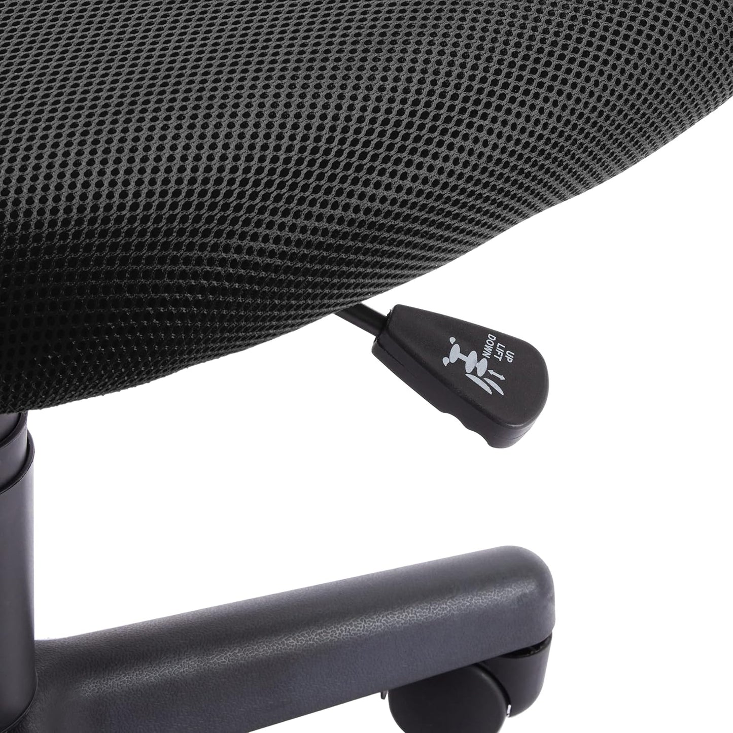 Rolling Desk Chair, Adjustable, Low Back, Padded Seat, Breathable Mesh, Swivel, Black, 21.25" D X 22.5" W X 38" H
