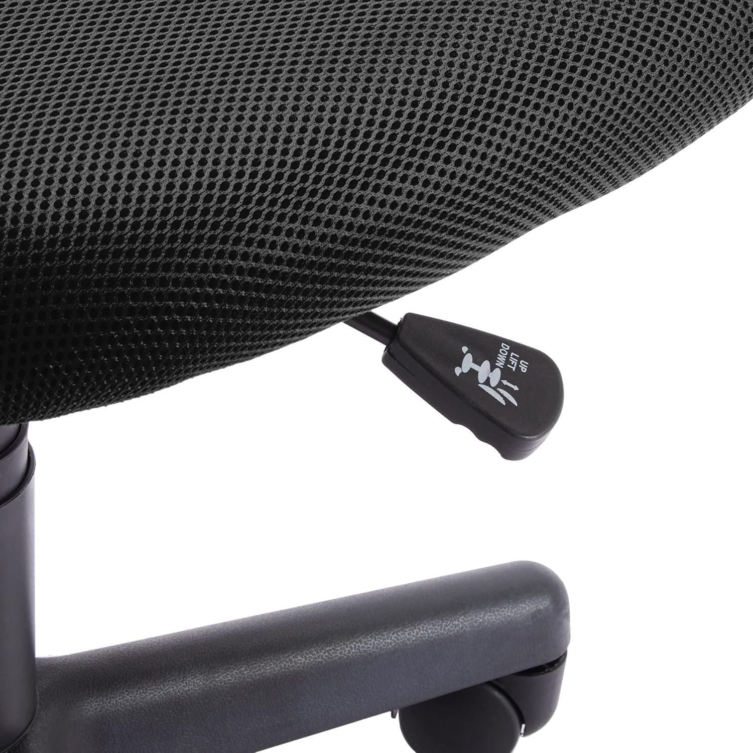 Rolling Desk Chair, Adjustable, Low Back, Padded Seat, Breathable Mesh, Swivel, Black, 21.25" D X 22.5" W X 38" H