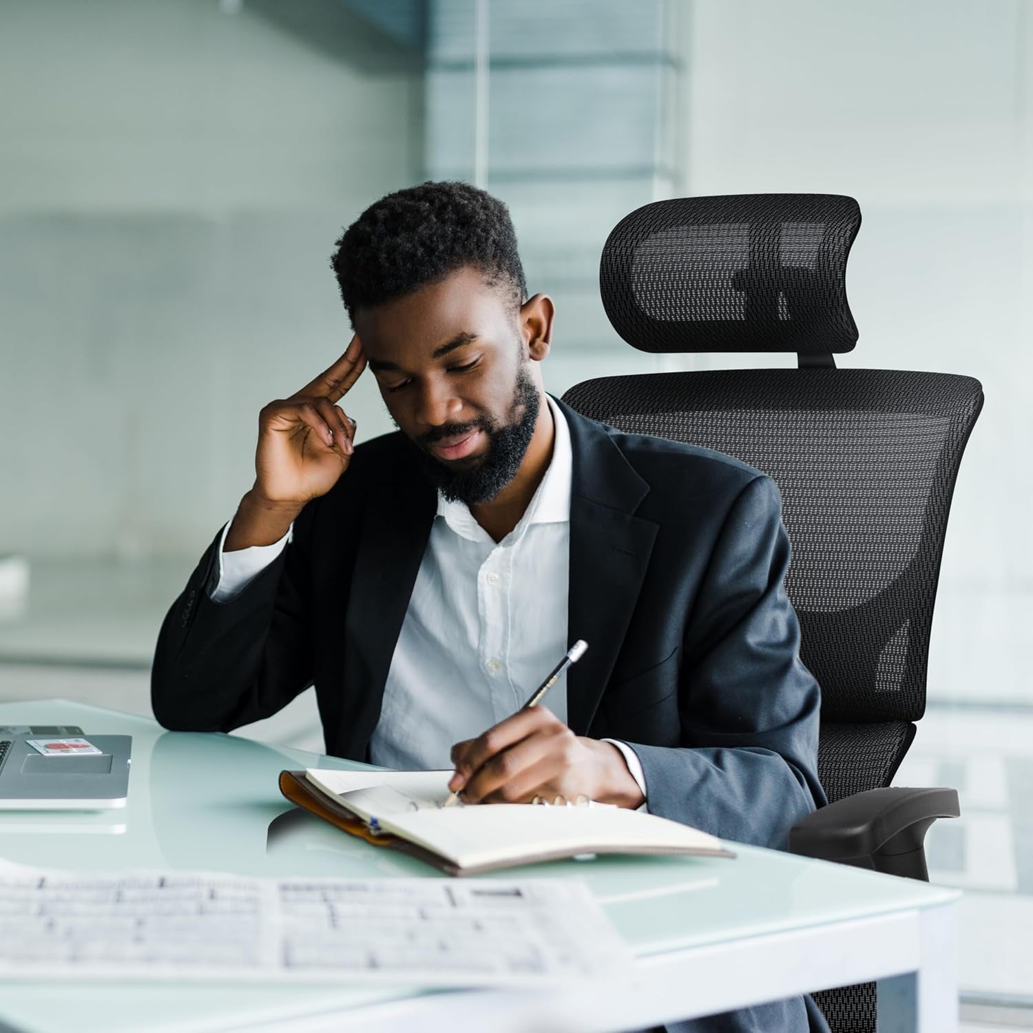 X2 Management Chair, Black K-Sport Mesh with Wide Seat - Ergonomic Office Seat/Dynamic Variable Lumbar Support/Floating Recline/Highly Adjustable/Perfect for Long Work Days