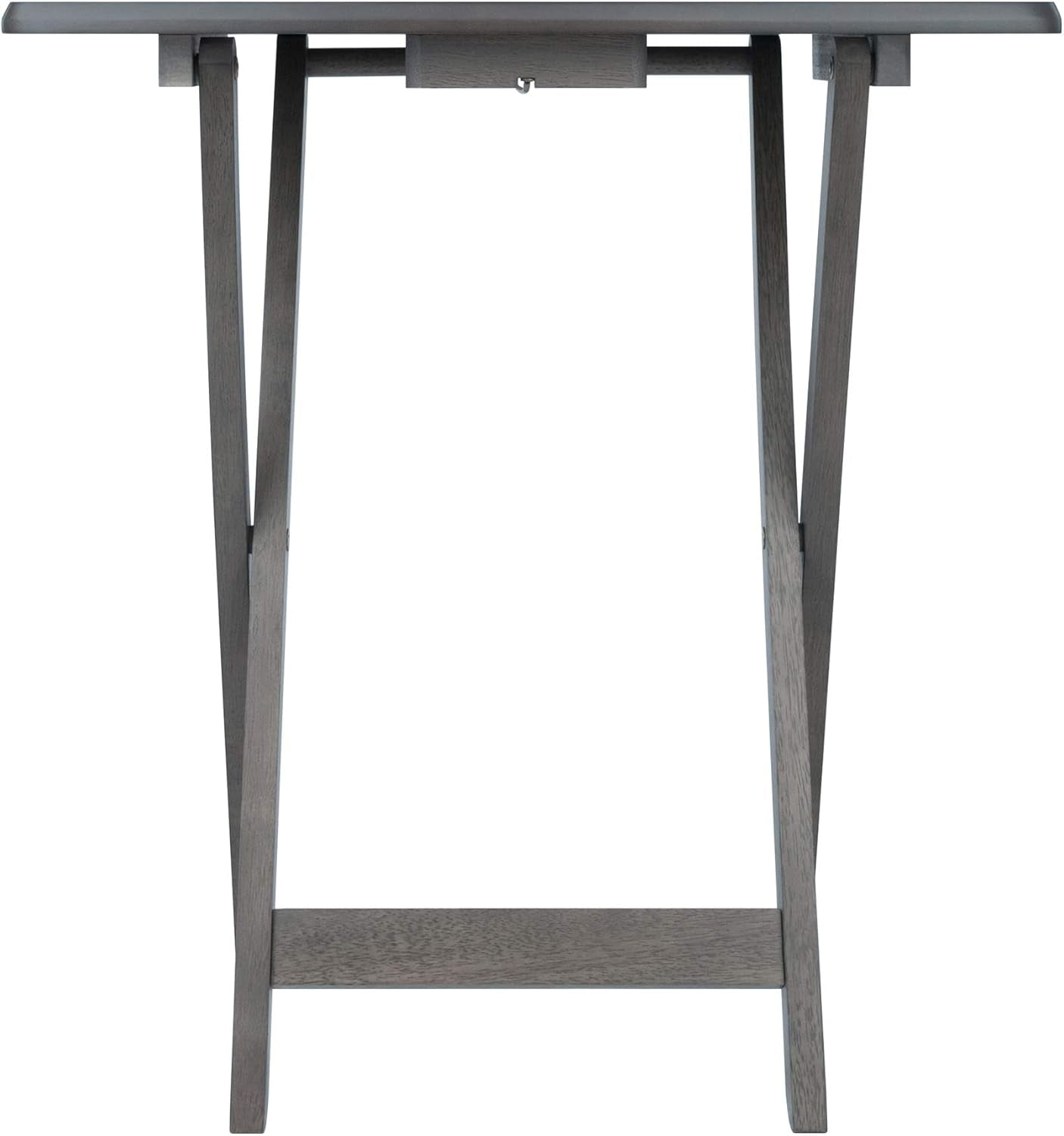 Dorian Oversized Snack Table Set, Oyster Gray (Brown Base) (Replace Color May Vary)., 23.62 X 15.75 X 25.51, 5Pc