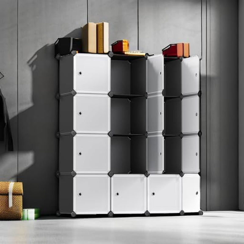 Cube Storage Organizer, 12-Cube Closet Storage Shelves, Modular Bookcase, Black ULPC34HV1