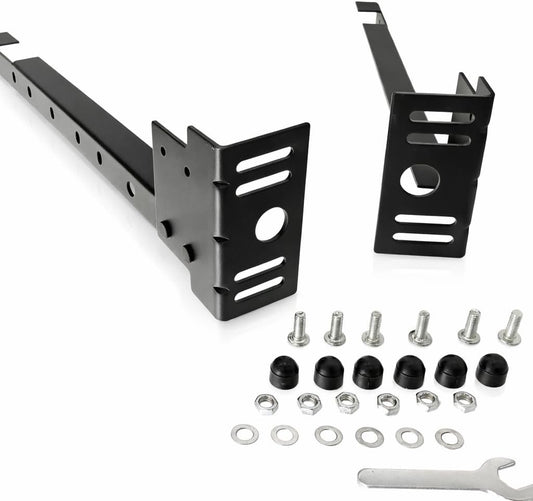#00712 Bed Frame Extension Set – Heavy-Duty Steel Brackets Extend Metal Bed Frame to Connect Headboard or Footboard – 2 Pieces with Hardware Included